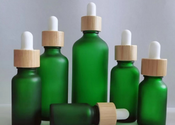 Botella cosmética helada verde del dropper 4Oz para el empaquetado de gama alta de Skincare