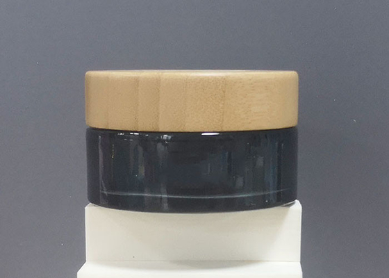 envases vacíos de la mantequilla del cuerpo del tarro cosmético de cristal de bambú de 50ml 100ml con la caja de papel