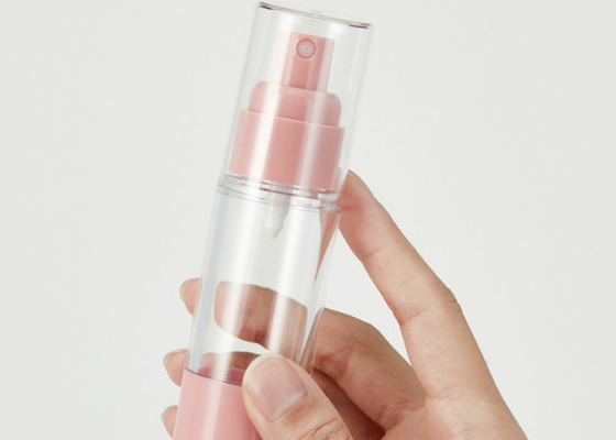 Botella privada de aire cosmética ULTRAVIOLETA de la galjanoplastia 100ML transparente con la bomba rosada del espray