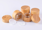 JiaZi heló el tarro cosmético de cristal claro de la crema del bambú de las tapas 50g del grano de madera del tarro